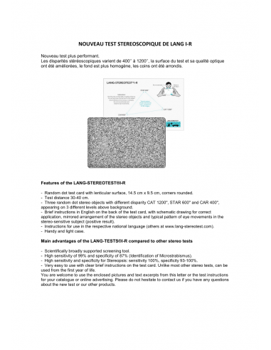 NOUVEAU STEREOTEST DE LANG I-R